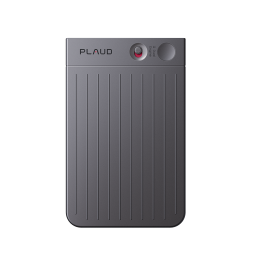 PLAUD NOTEの黒い本体を正面から撮影した公式製品画像
